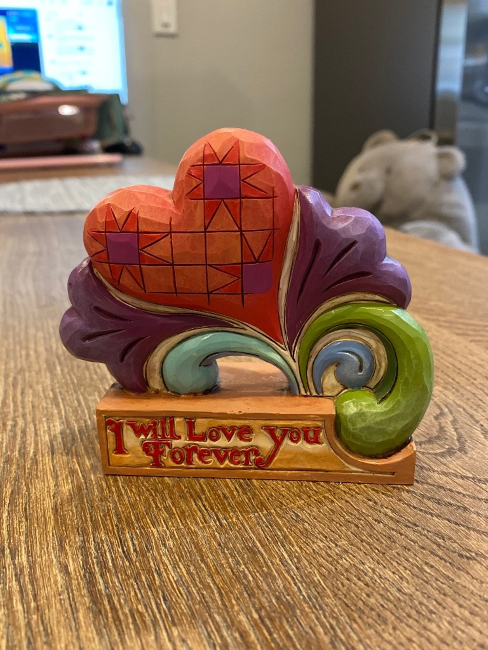 LOVE BLOOMS FOREVER, LOVE YOU FOREVER HEART FIGURINE BY JIM SHORE